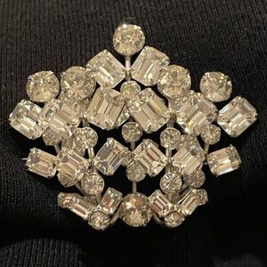 Vintage Weiss Clear Crystal Statement Brooch - Art Deco